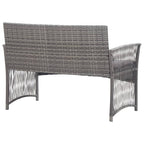 4-tlg. Garten-Lounge-Set mit Auflage Poly Rattan Anthrazit
