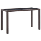 Gartentisch Braun 123x60x74 cm Poly Rattan
