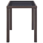 Gartentisch Braun 123x60x74 cm Poly Rattan