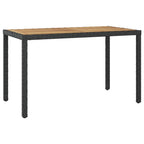Gartentisch Schwarz und Braun 123x60x74 cm Massivholz Akazie