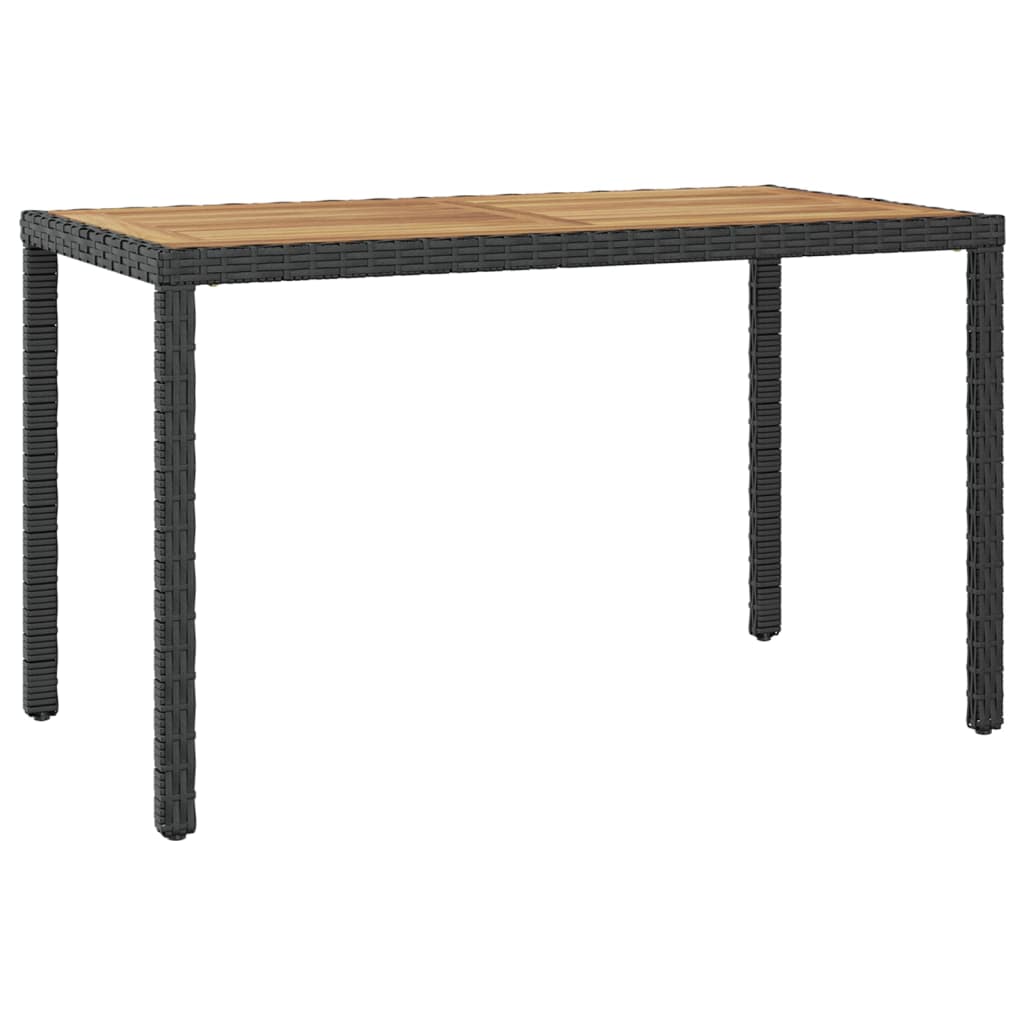 Gartentisch Schwarz und Braun 123x60x74 cm Massivholz Akazie
