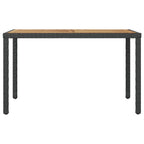 Gartentisch Schwarz und Braun 123x60x74 cm Massivholz Akazie