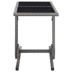 Gartentisch Anthrazit 110x53x72 cm Glas und Poly Rattan