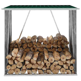 vidaXL Brennholzlager Verzinkter Stahl 163 x 83 x 154 cm Grün