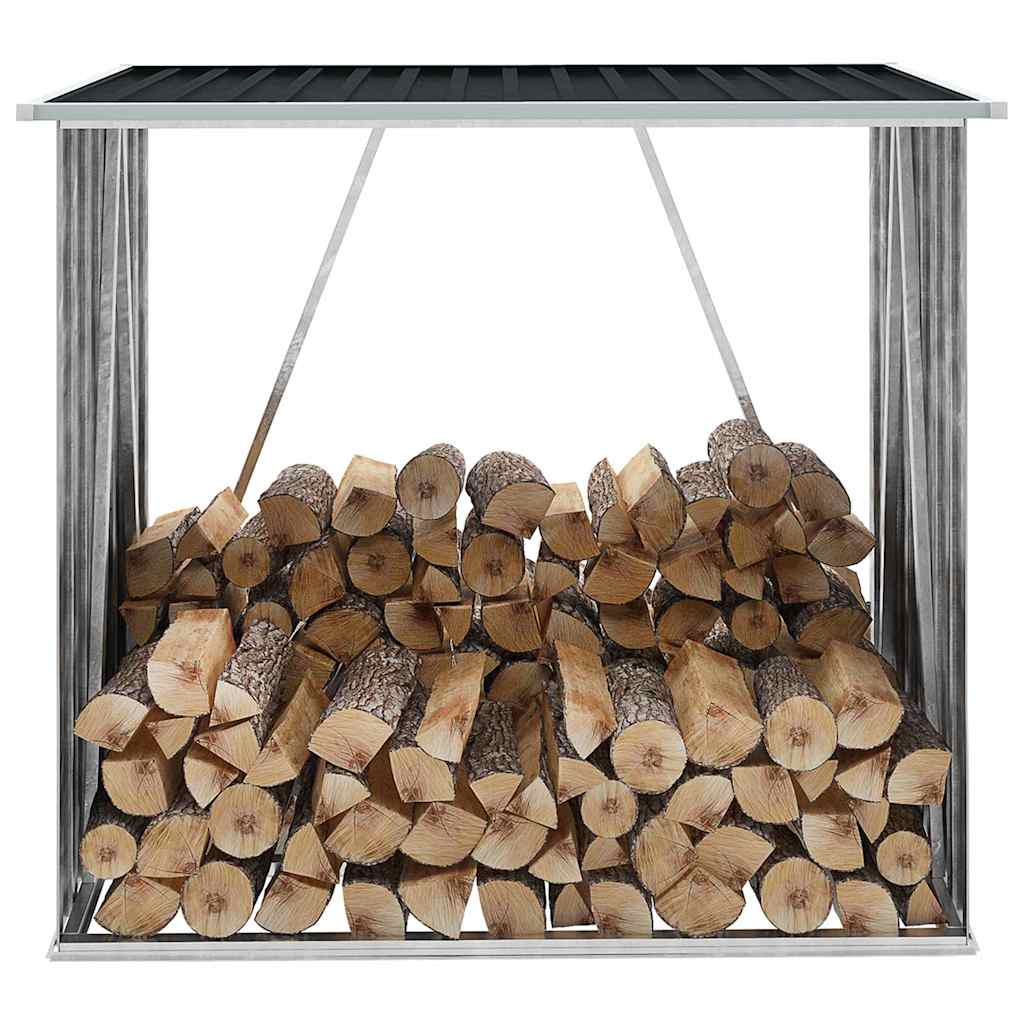 vidaXL Brennholzlager Verzinkter Stahl 163 x 83 x 154 cm Anthrazit
