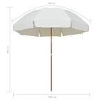 Sonnenschirm mit Stahl-Mast 300 cm Sandweiß