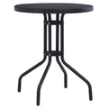 Gartentisch Schwarz 80 cm Stahl und Glas