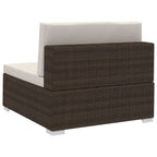 4-tlg. Garten-Sofagarnitur mit Auflagen Poly Rattan Braun