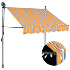 Einziehbare Markise Handbetrieben mit LED 100 cm Gelb und Blau