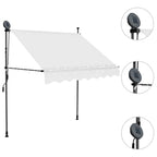 Einziehbare Markise Handbetrieben mit LED 100 cm Creme