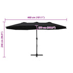 Sonnenschirm mit Aluminium-Mast 460x270 cm Schwarz