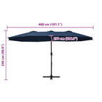 Sonnenschirm mit Aluminium-Mast 460x270 cm Blau