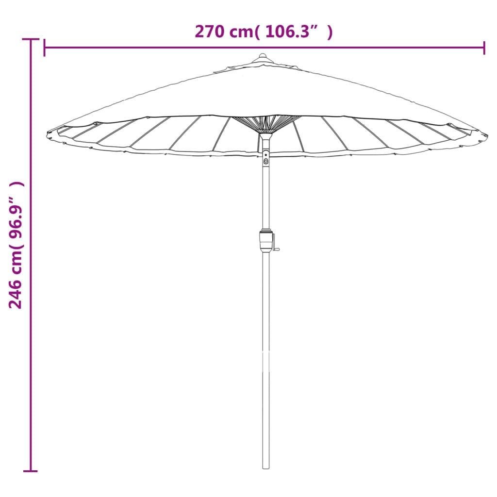 Sonnenschirm mit Aluminium-Mast 270 cm Terrakotta