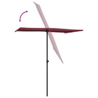 Sonnenschirm mit Aluminium-Mast 180x110 cm Bordeauxrot