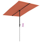Sonnenschirm mit Aluminium-Mast 2x1,5 m Terrakotta