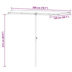 Sonnenschirm mit Aluminium-Mast 2x1,5 m Terrakotta