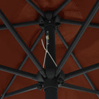 Sonnenschirm mit Aluminium-Mast 270x246 cm Terrakotta