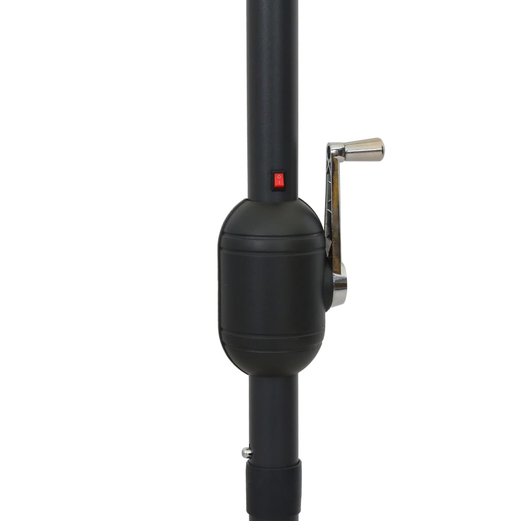Sonnenschirm mit LED-Beleuchtung und Alu-Mast 300 cm Grün