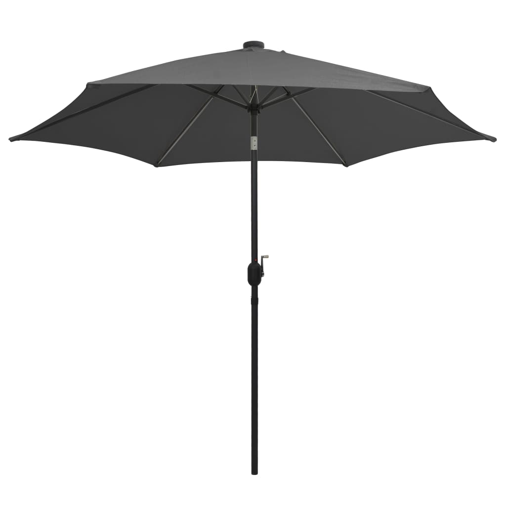 Sonnenschirm mit LED-Beleuchtung und Alu-Mast 300 cm Anthrazit