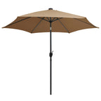 Sonnenschirm mit LED-Beleuchtung und Alu-Mast 300 cm Taupe