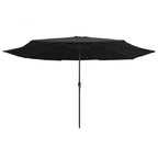 Sonnenschirm mit Metall-Mast 390 cm Schwarz