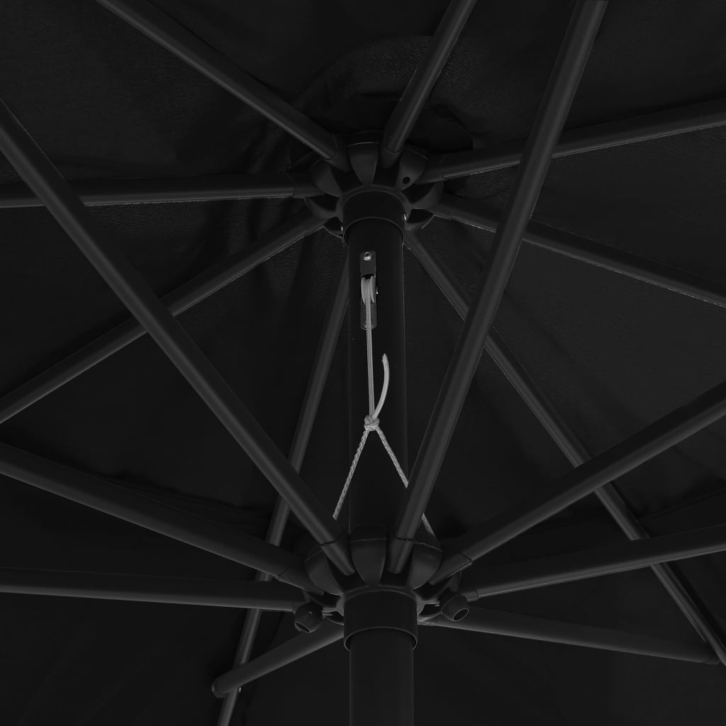 Sonnenschirm mit Metall-Mast 390 cm Schwarz