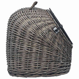 vidaXL Katzen-Transportkorb Grau 60x45x45 cm Natürliche Weide