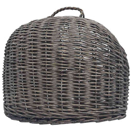 vidaXL Katzen-Transportkorb Grau 60x45x45 cm Natürliche Weide