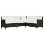 3-tlg. Garten-Lounge-Set mit Auflagen Poly Rattan Braun