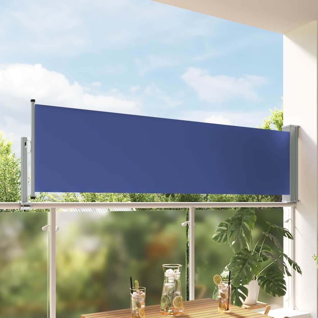 Ausziehbare Seitenmarkise 80×300 cm Blau