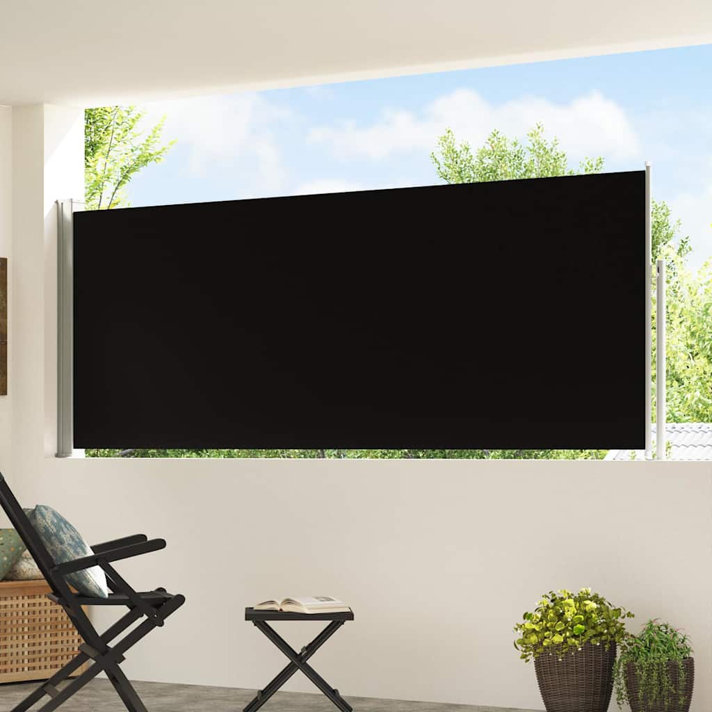 Ausziehbare Seitenmarkise 120×500 cm Schwarz
