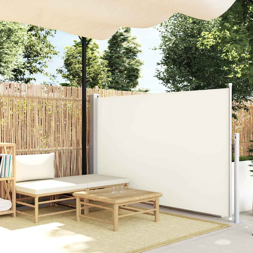 Ausziehbare Seitenmarkise 140×500 cm Creme
