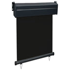 Balkon-Seitenmarkise 65x250 cm Schwarz