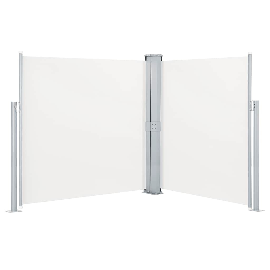 Ausziehbare Seitenmarkise Doppelt 170 x 600 cm Creme