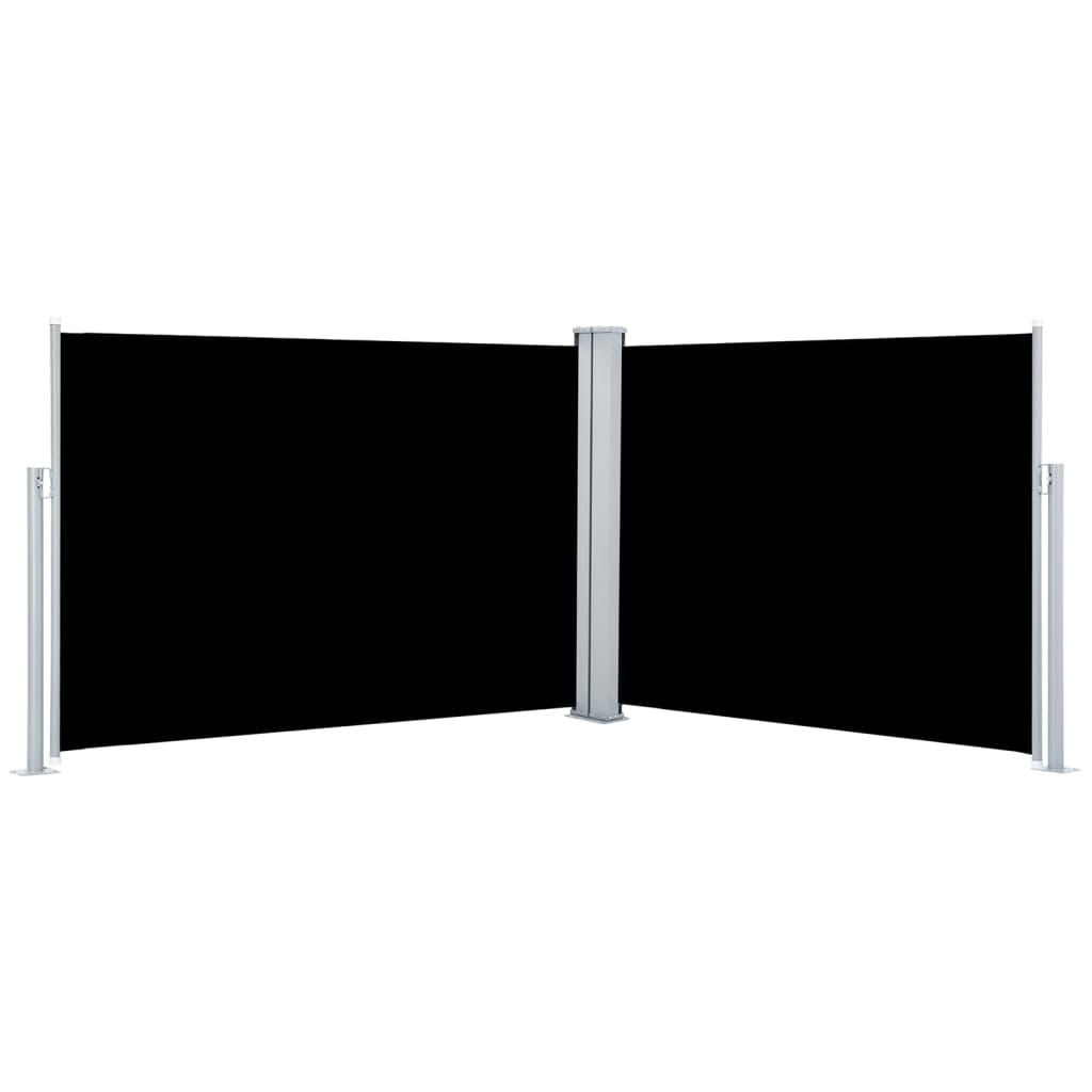 Ausziehbare Seitenmarkise Schwarz 100 x 1000 cm
