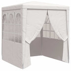 Profi-Partyzelt mit Seitenwänden 2×2m Weiß 90 g/m²