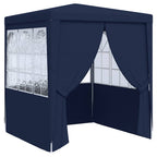 Profi-Partyzelt mit Seitenwänden 2×2m Blau 90 g/m²