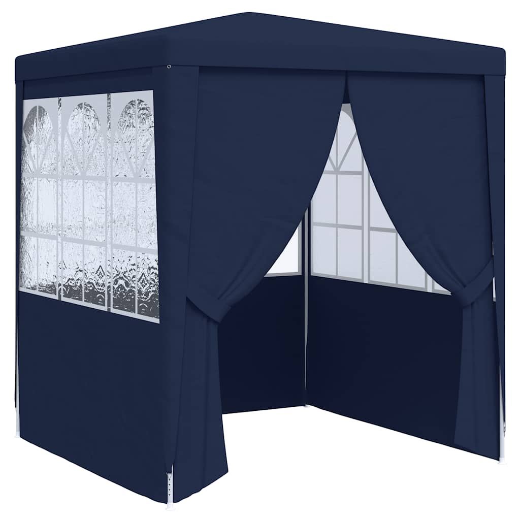 Profi-Partyzelt mit Seitenwänden 2×2m Blau 90 g/m²
