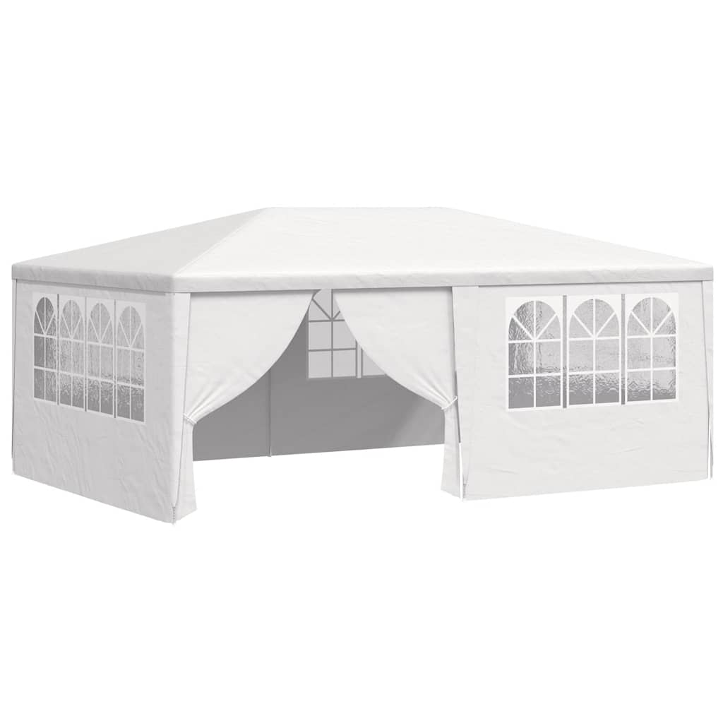 Profi-Partyzelt mit Seitenwänden 4×6 m Weiß 90 g/m²