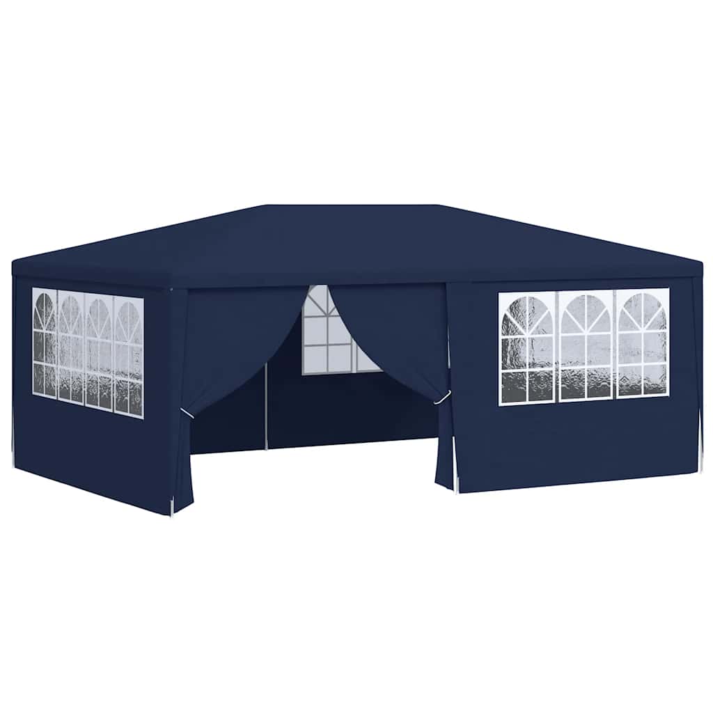 Profi-Partyzelt mit Seitenwänden 4×6 m Blau 90 g/m²