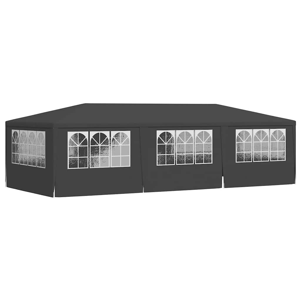 Profi-Partyzelt mit Seitenwänden 4×9 m Anthrazit 90 g/m²