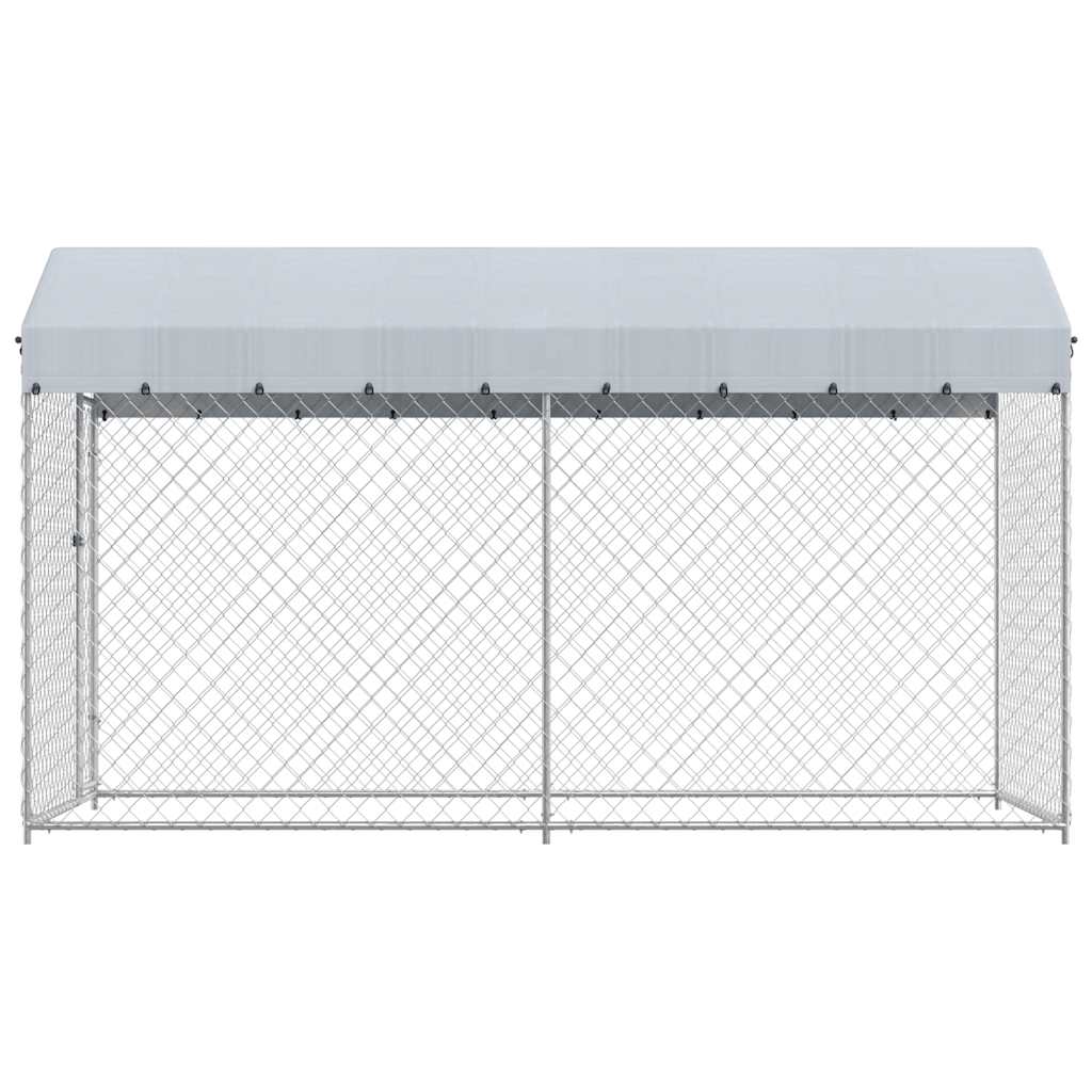 Outdoor-Hundezwinger mit Überdachung 382x192x225 cm