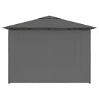 Gartenpavillon mit Vorhängen 4 x 3 m Anthrazit