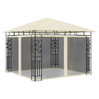 Pavillon mit Moskitonetz 3x3x2,73 m Creme 180 g/m²