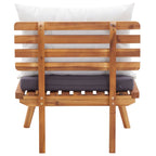 4-tlg. Garten-Lounge-Set mit Auflagen Massivholz Akazie