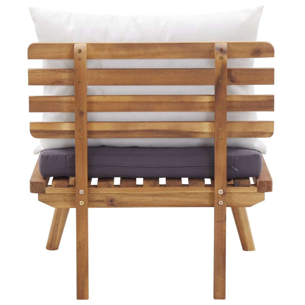 4-tlg. Garten-Lounge-Set mit Auflagen Massivholz Akazie