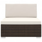 Mittelsofa mit Kissen Modular Poly Rattan Braun