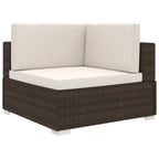Modular-Ecksessel mit Kissen Poly Rattan Braun