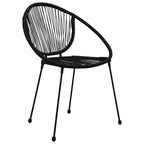 Gartenstühle 2 Stk. PVC Rattan Schwarz