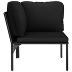6-tlg. Garten-Lounge-Set mit Auflagen Schwarz PVC